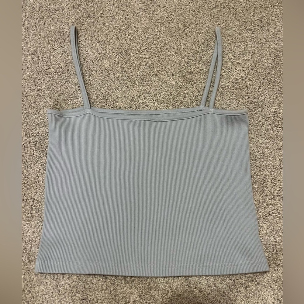 Light Blue John Galt/Brandy Melville Faye Square Neck Tank Top